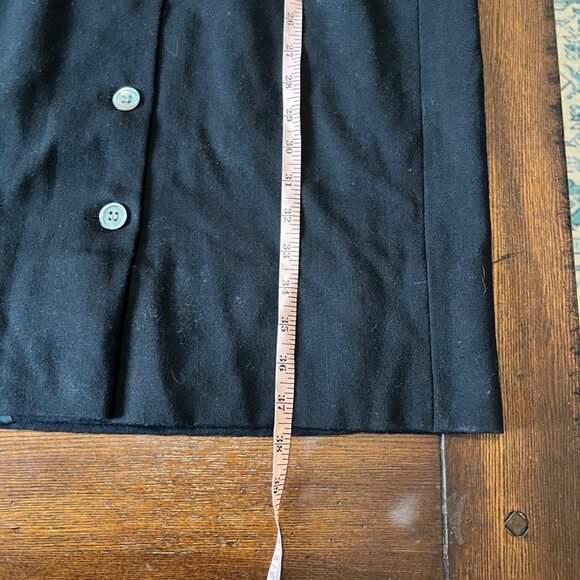 Vintage Alcott & Andrews Black Wool Sheath Dress Button Front Long Sleeve 10 - Picture 6 of 8